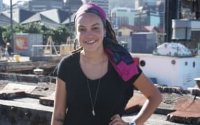 A portrait of Laura O'Connell Rapira, on Wellington's waterfront