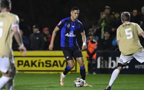 Joey Champness of Auckland FC during a pre-season match against Auckland United