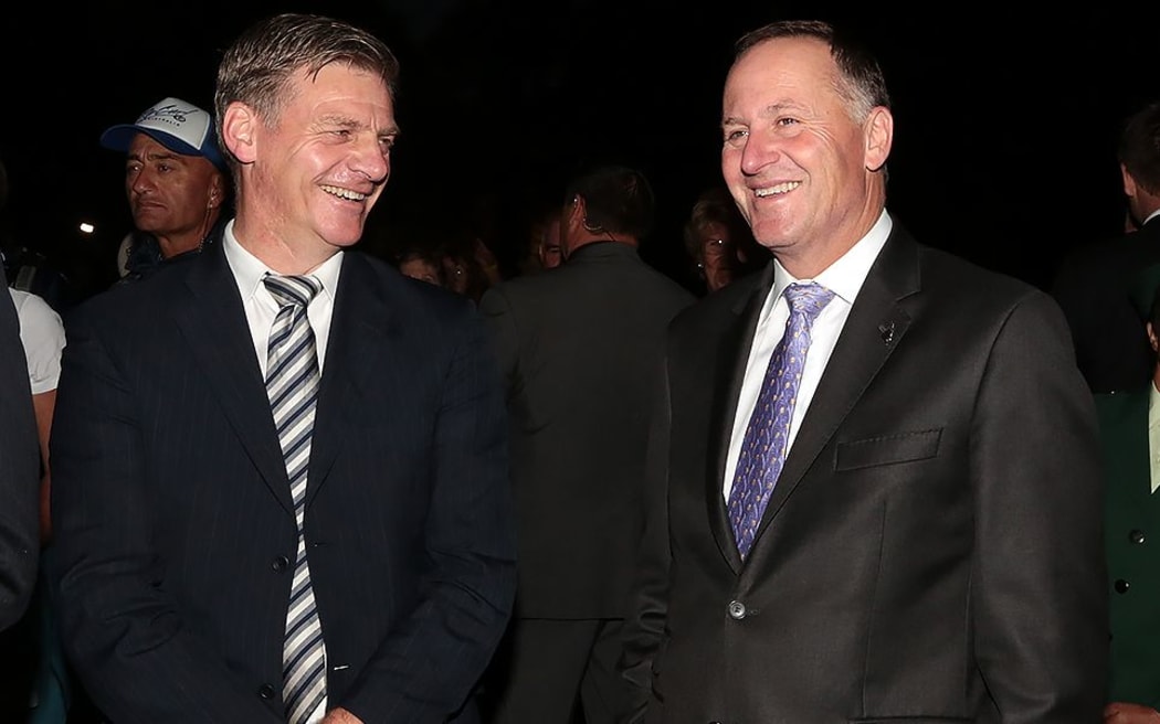 Bill English and John Key at Waitangi.