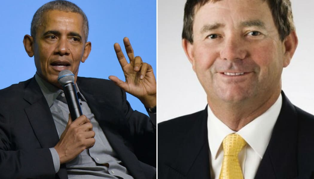Barack Obama and Michael Pengilly.