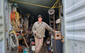 Gypsy caravan-maker and Kimbolton Sculpture Festival entrant Lez Carter in his shed
