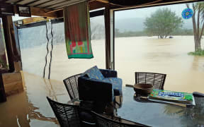 Flooding in Neil Lamb's Coromandel home.