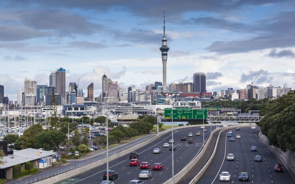 Auckland skyline from Northern Motorway