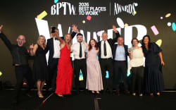 The winners of the Best Places to Work at the awards ceremony.