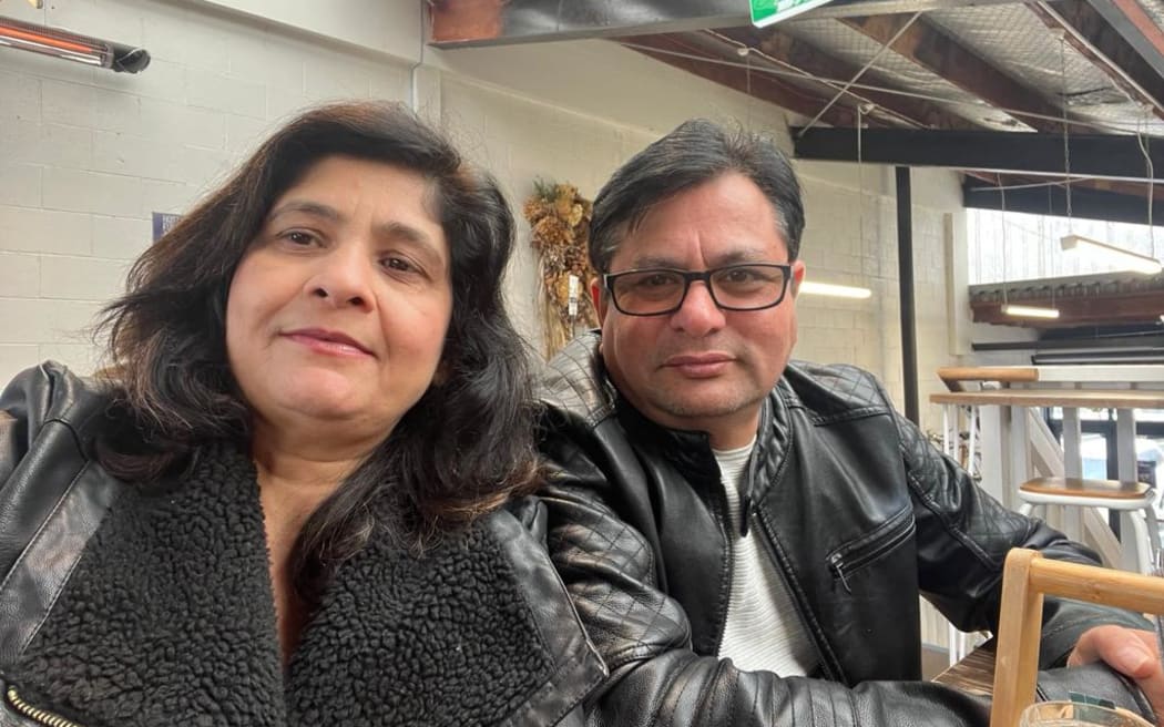 Manish Thakkar SuperValue store owner with his wife, Rupali.