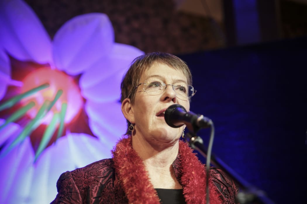 08082016. Photo Rebekah Parsons-King. Carmen Rupe lights light up green on multiple crossings down Cuba Street in Wellington. Celia Wade-Brown makes a speech.