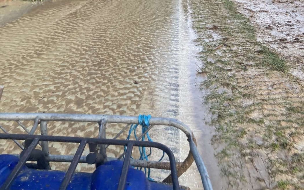 Flooding and damage in Otuwhero Valley and Sandy Bay Road near Marahau, during extensive floods in the area, on 12 July, 2025.