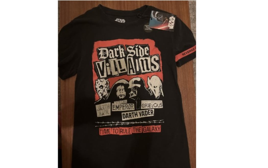 A Lower Hutt woman is selling her sole Christmas present from her husband on TradeMe - a Star Wars shirt.