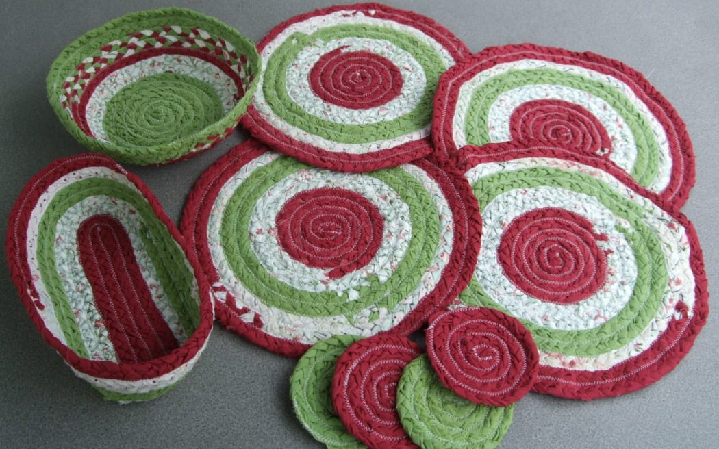 Recycled material created from old sheets.