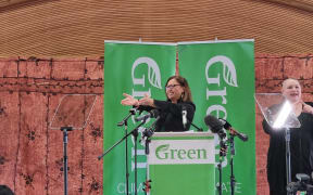 Green Party co-leader Marama Davidson speaking at the party's AGM in Auckland on 9 July, 2022.