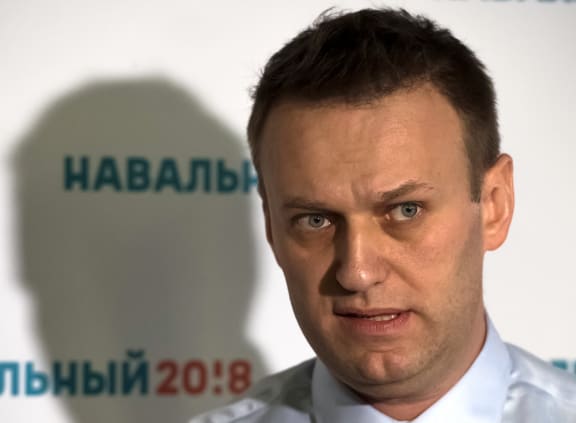 Alexei Navalny, pictured at the opening of his headquarters in St. Petersburg. 4 February 2017.