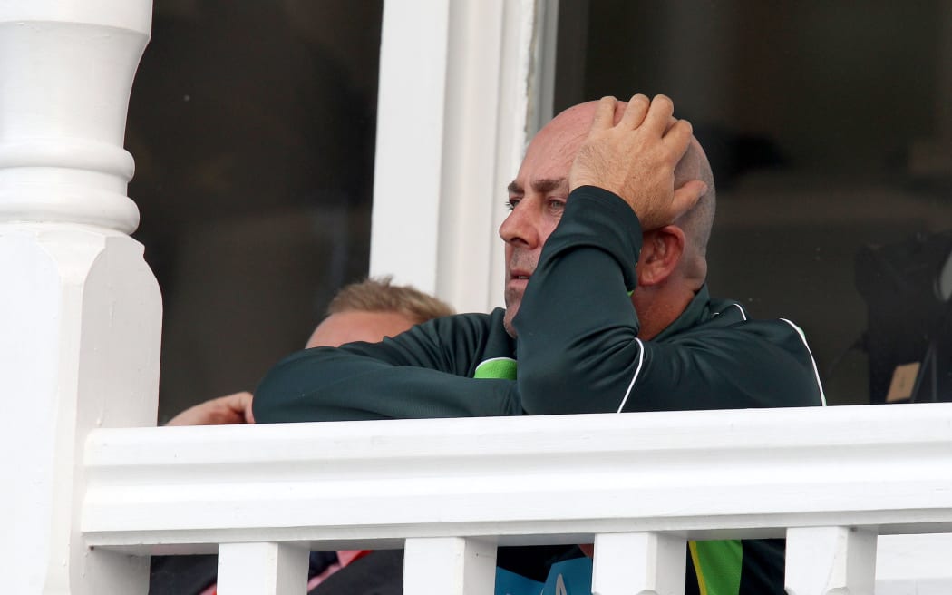 Australia coach Darren Lehmann contemplating what's unfolded in front of him at Trent Bridge