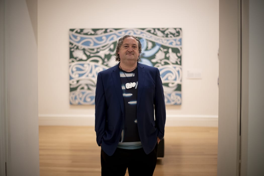 Nigel Borell, the curator of the big Toi Tu Toi Ora exhibition that's just opened at the Auckland Art Gallery. 15 December 2020 New Zealand Herald photograph by Dean Purcell.
NZH 16Jan21 -