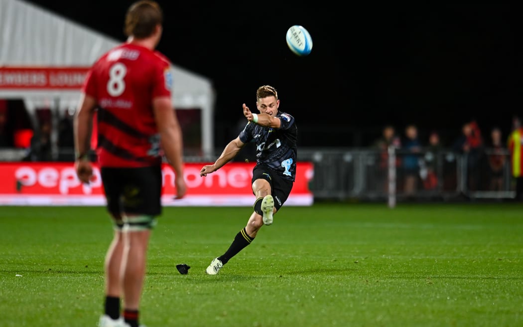 Brett Cameron of the Hurricanes during the Super Rugby Pacific match, Crusaders Vs Hurricanes, at the Apollo Projects Stadium, Christchurch, New Zealand, 15th March 2024. Copyright photo: John Davidson / www.photosport.nz