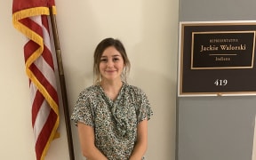 Samantha O'Hara at work as an intern in Indiana