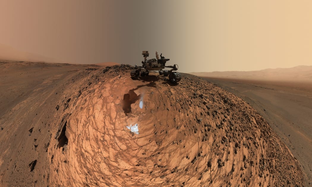 A selfie taken by Curiosity on Mars.