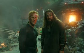 Still image from the 2023 superhero film Aquaman and the Lost kingdom featuring Jason Momoa