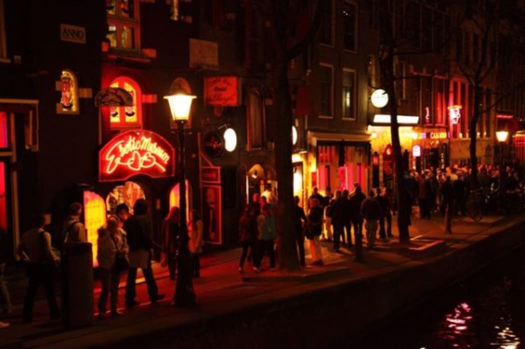 Amsterdam canal at night