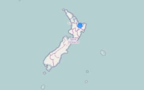 GNS map showing earthquake location