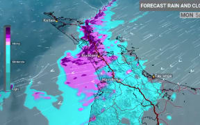 A rainfall map from 5am Monday, 20 March.