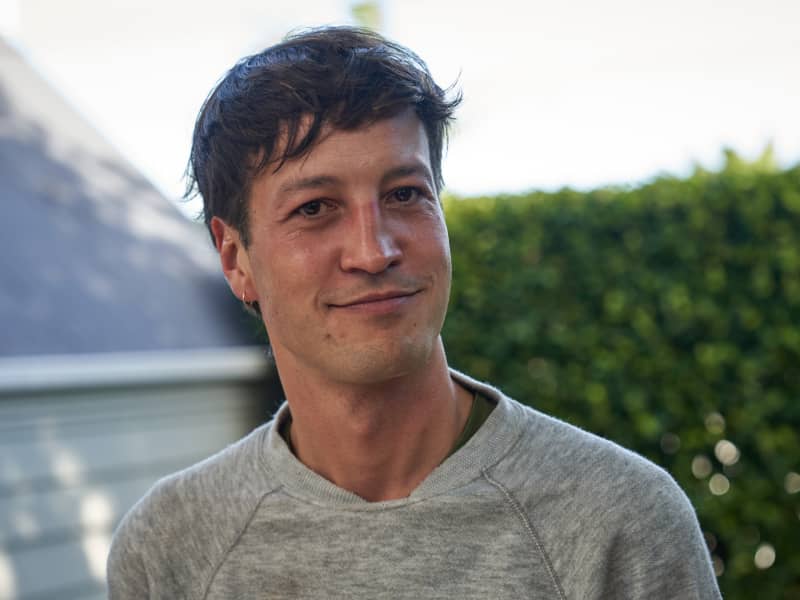 Marlon Williams poses after an interview with Saturday Morning's Mihi Forbes about his new album Te Whare Tīwekaweka.