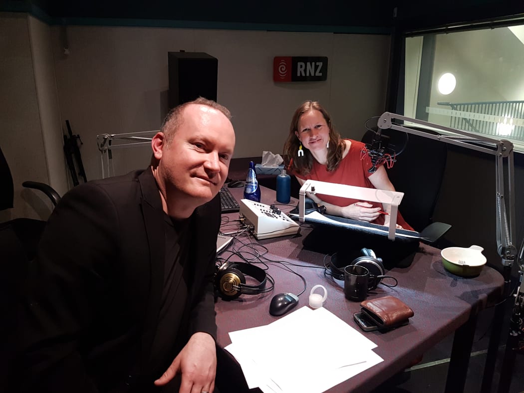 Paul Mclaney, Musical Director for World of Wearable Arts' speaking with Kirsten Johnstone