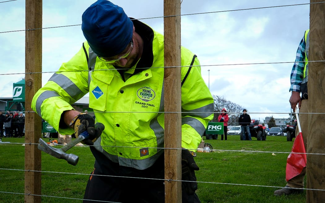 Nigel Woodhead completing one of many fencing challenges.