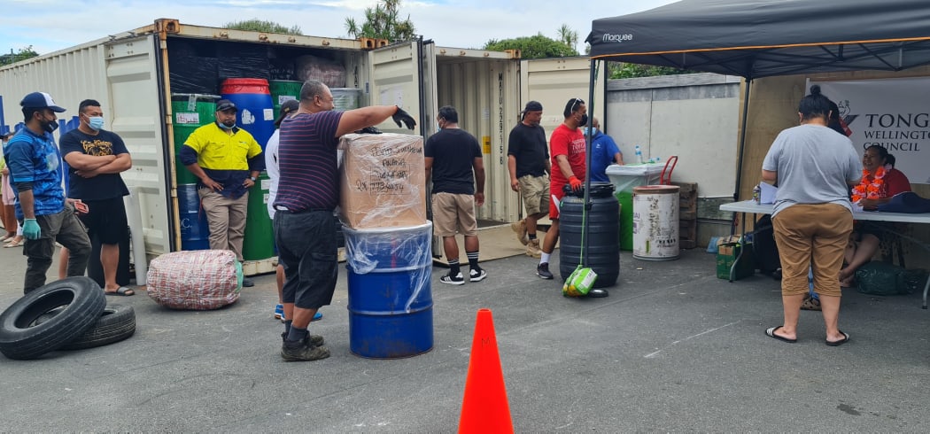 Tongan families in Porirua, the Hutt Valley and Wellington city have been packing barrels with water, tinned food, flour and other supplies to send to their families in the islands, following the massive volcanic eruption and tsunami in mid-January.