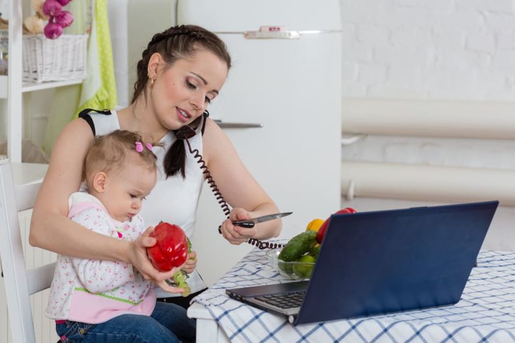 Multi-tasking mother