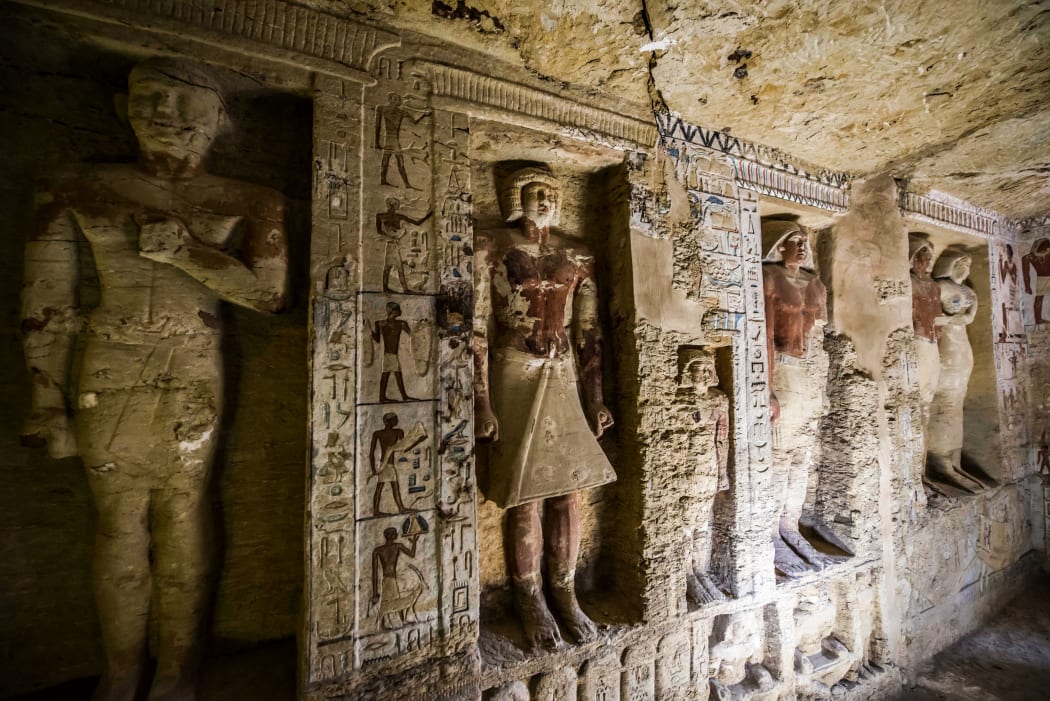 The well-preserved tomb is decorated with scenes showing the royal priest alongside his mother, wife and other members of his family, the ministry said in a statement.