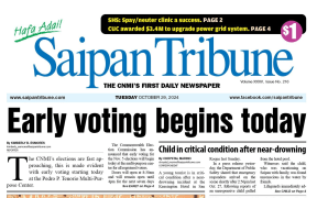 For more than 30 years, the Saipan Tribune has been a proud and reliable source of news for our island community and the Pacific region.
