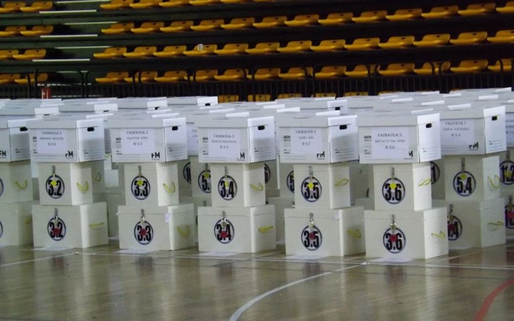 Ballot boxes for Samoa general election