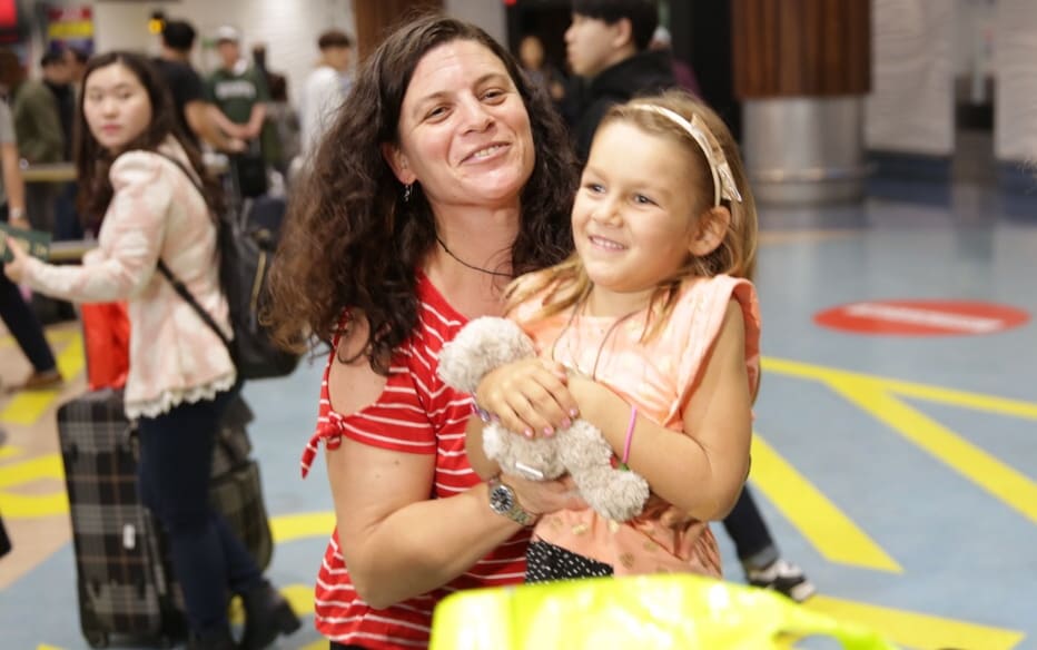 Que Langdon's mother Ariane Wyler said it was fantastic to be back in New Zealand.