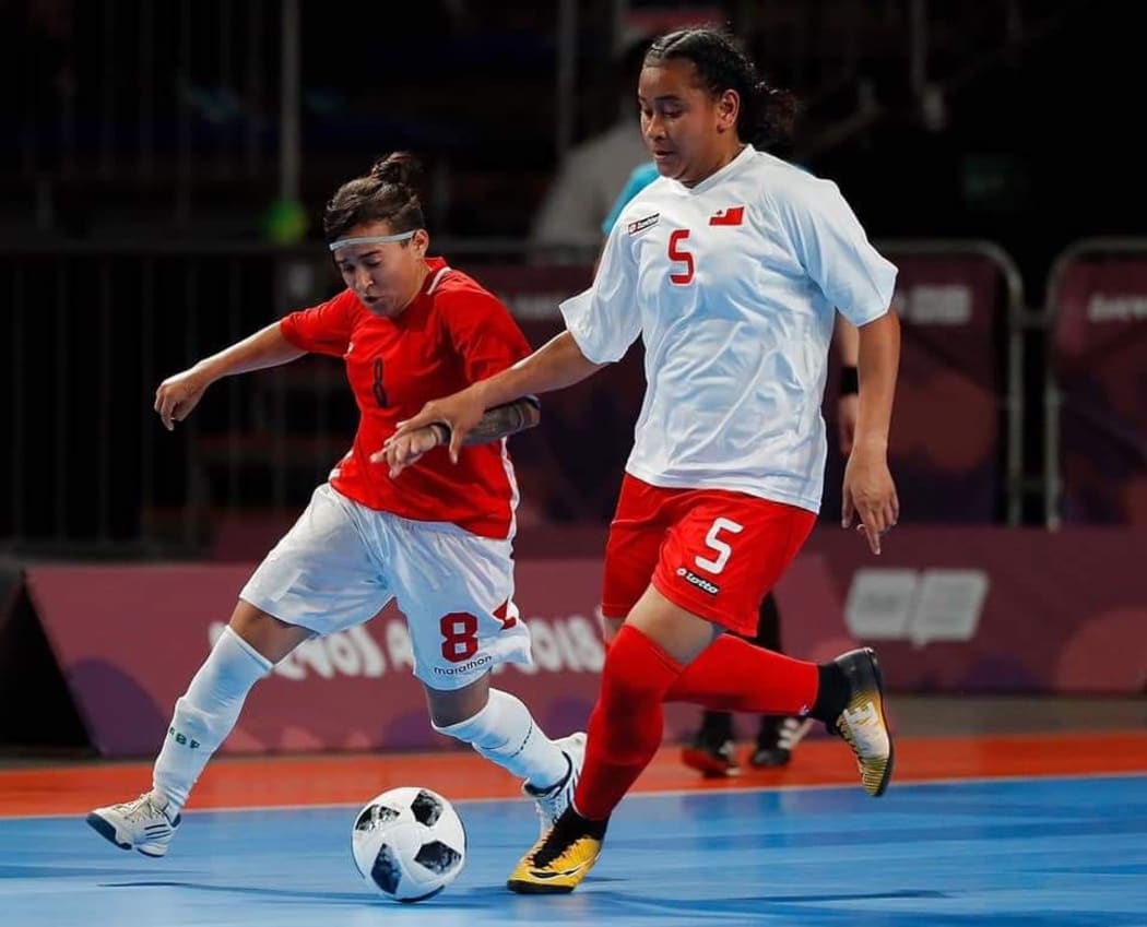 Tonga's Seini Lutu scored a hat-trick against Trinidad and Tobago.