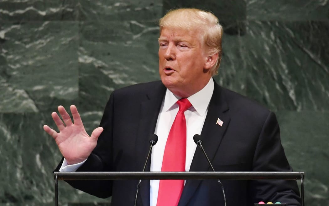 US President Donald Trump speaks at the United Nations General Assembly in New York