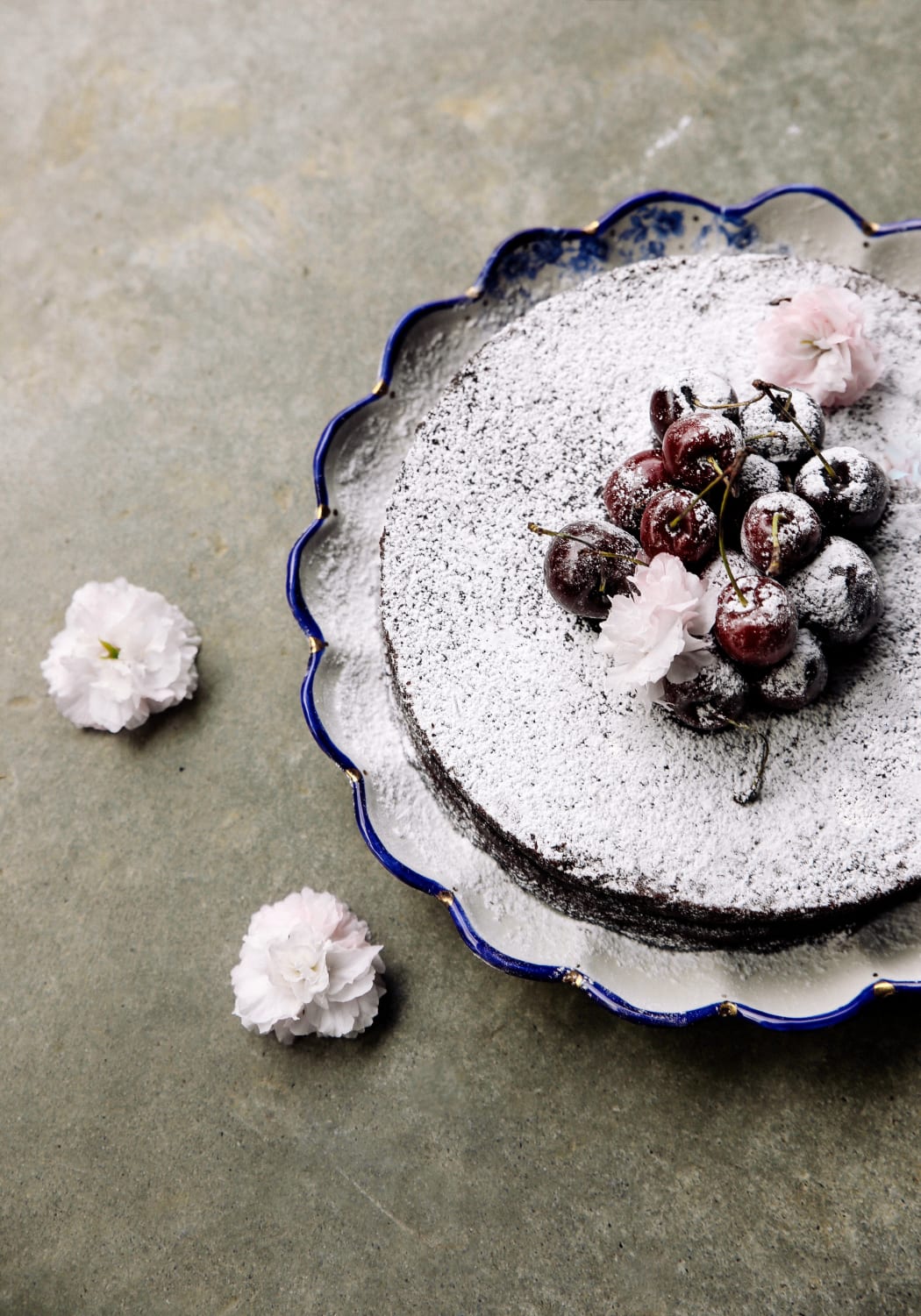 Dark Chocolate, Prune and Hazelnut Torte.