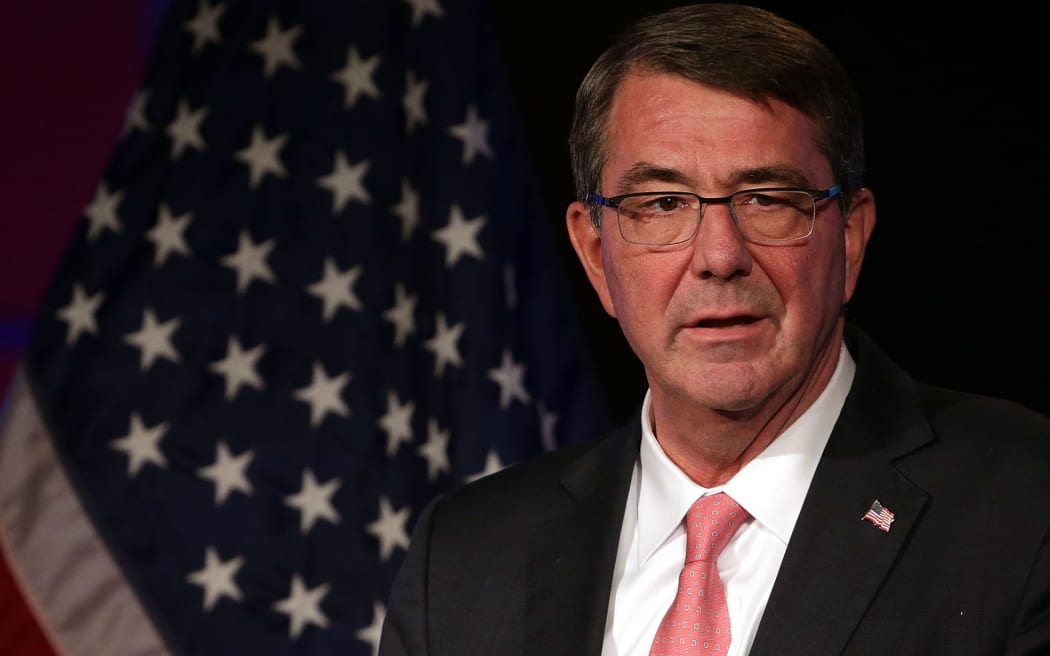 US Secretary of Defense Ashton Carter addresses the faculty and students of George Washington University November 18, 2015 in Washington, DC.