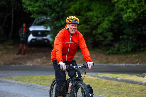 Patrick Morgan rides in Wellington whatever the weather.