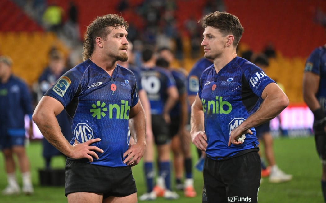 Adrian Choat and Beauden Barrett of the Blues, 2025.