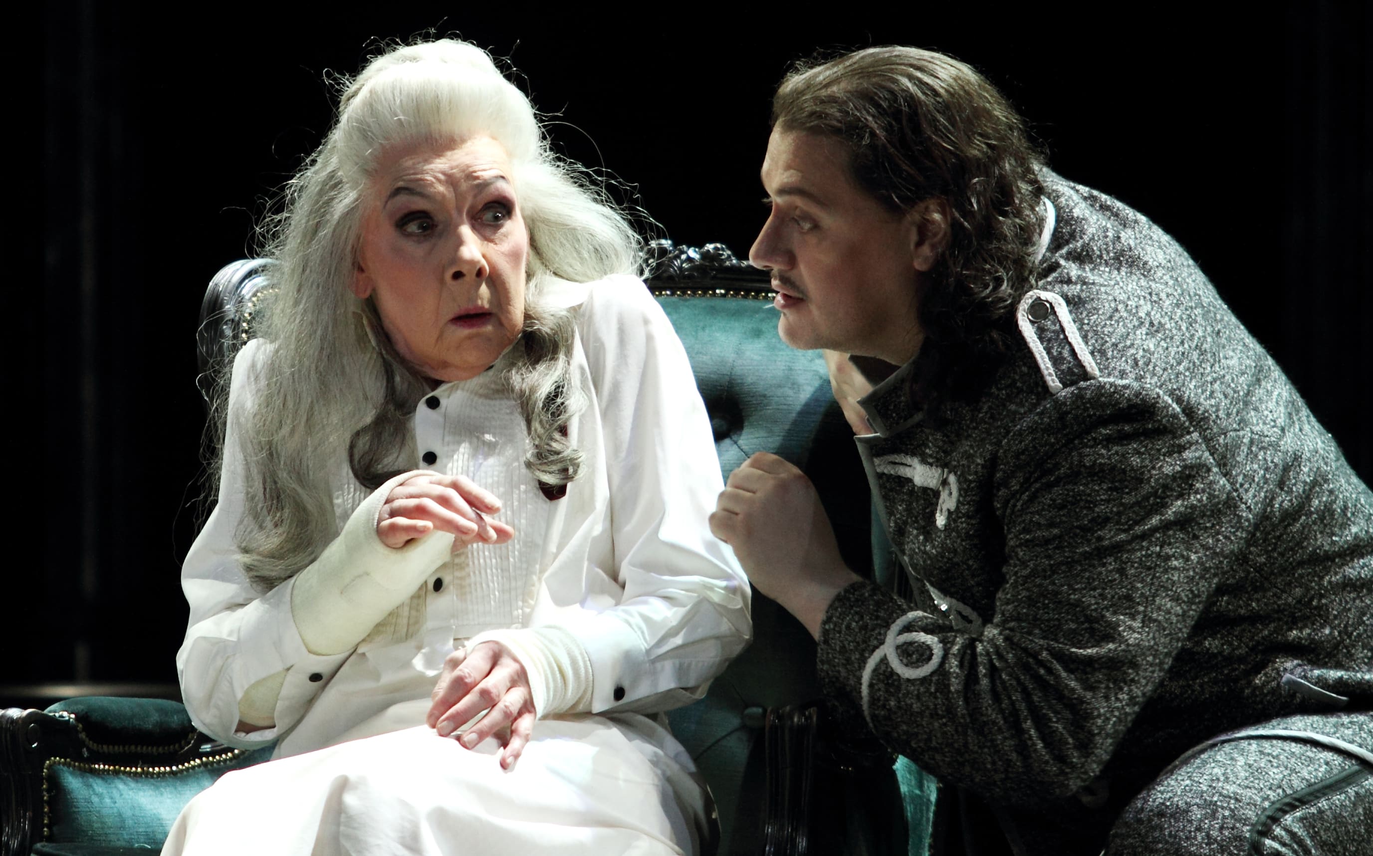 Felicity Palmer as the Countess & Aleksandrs Antonenko as Gherman