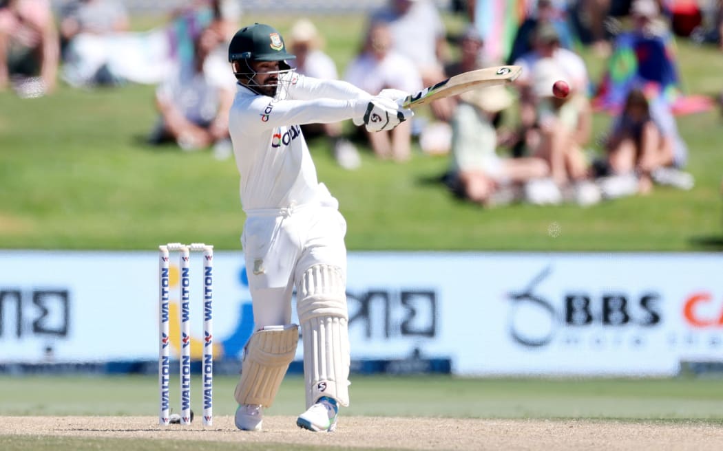Bangladesh's Liton Das during play on day three of the first cricket test between Bangladesh and New Zealand.