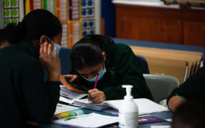Students at Sutton Park undertaking lessons while in level 2.5 and compulsary mask wearing