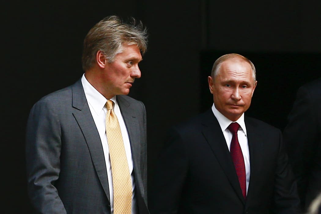Kremlin spokesperson Dmitry Peskov (left) attending Russian President Vladimir Putin's annual Question and Answer in Moscow, Russia on June 20, 2019.