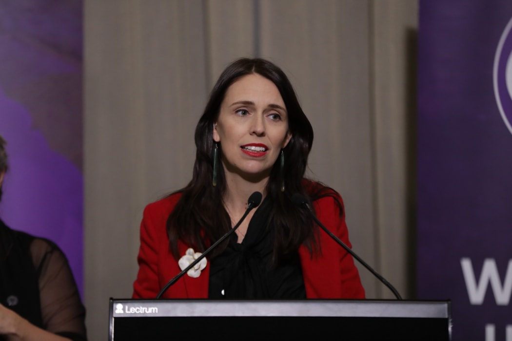 Prime Minister Jacinda Ardern at the Parliament suffrage event.