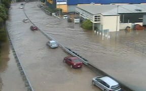 Flooding on SH2 near Petone.