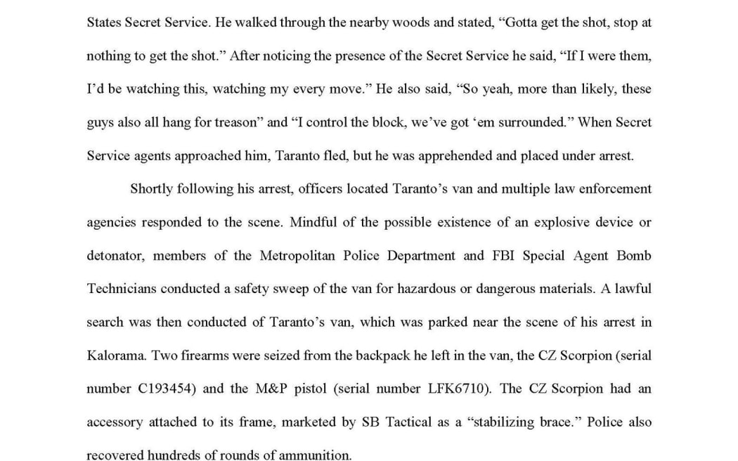 Page three of the original sentencing memo for Taylor Franklin Taranto. The highlighted portion shows text that was removed when the memo was re-filed.