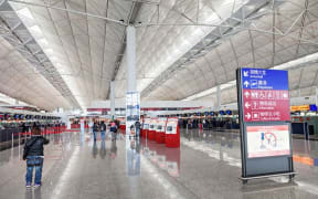 The main lobby of Hong Kong airport.
