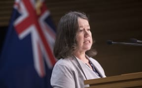 Director of Public Health Dr Caroline McElnay hold the Covid update press conference on Friday.