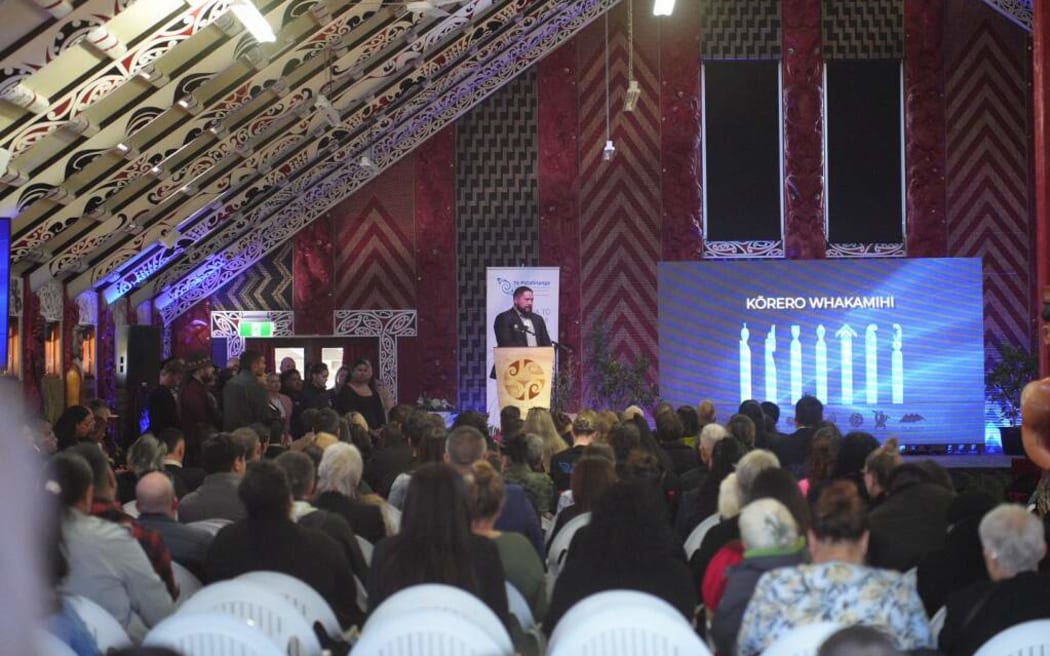 The poroporoaki (farewell) for Whānau Ora commissioning agency Te Pūtahitanga o Te Waipounamu at Ngā Hau E Whā Marae in Ōtautahi.