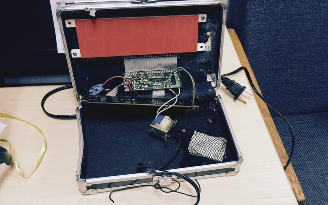The hand made clock made by teenager Ahmed Mohamed.